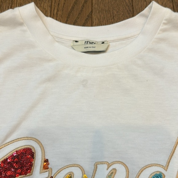 Fendi rainbow sequin cropped t shirt - Picture 5 of 7